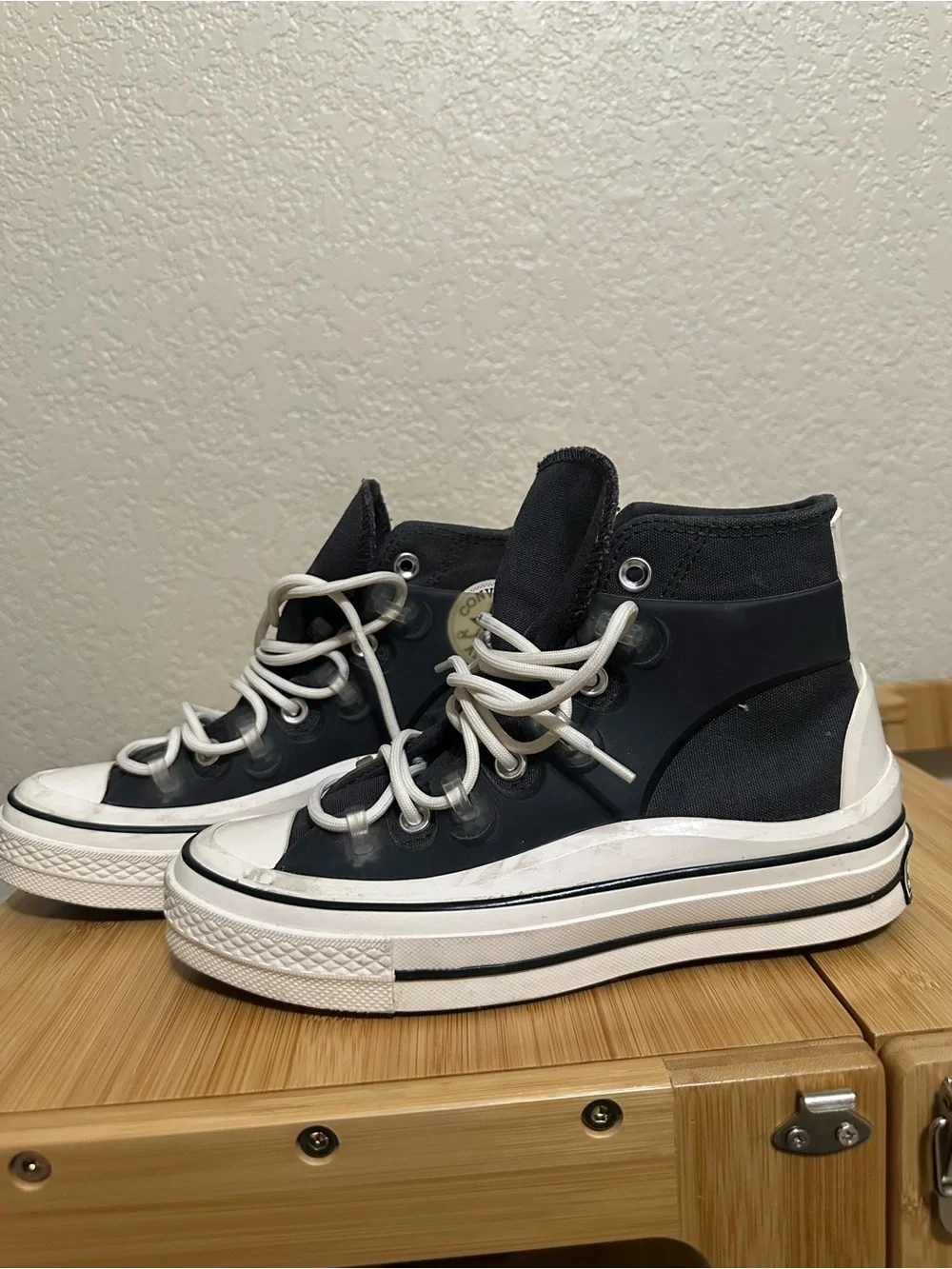 Converse Black & White Platform Chuck Taylor High Top Sneakers
